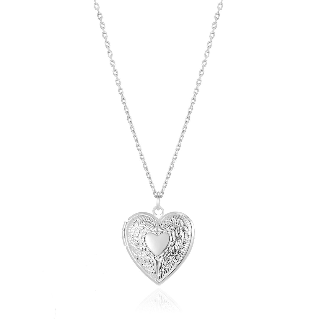 Silver Plated Heart Locket - Philip Jones Jewellery