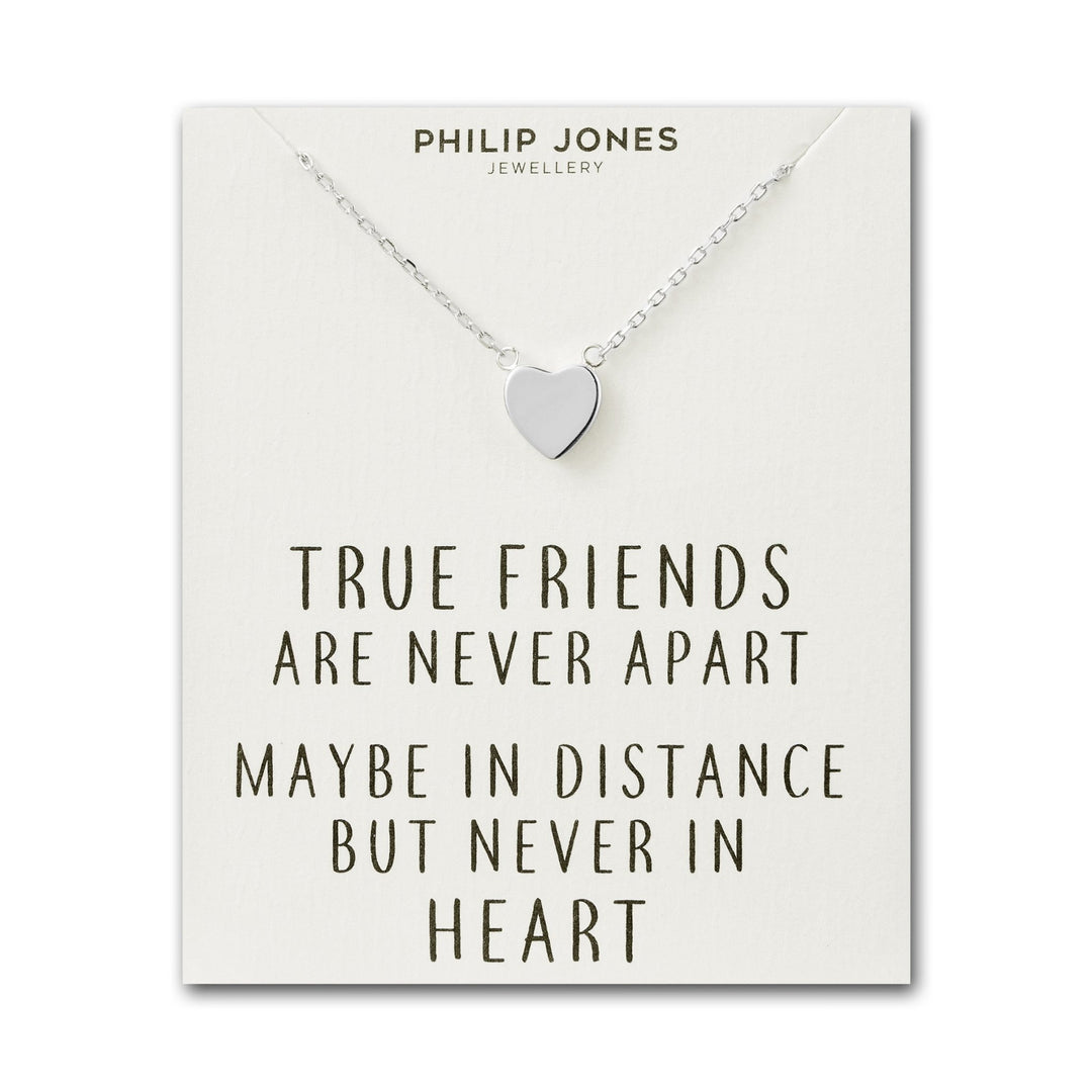 Silver Plated Heart Necklace with Quote Card - Philip Jones Jewellery