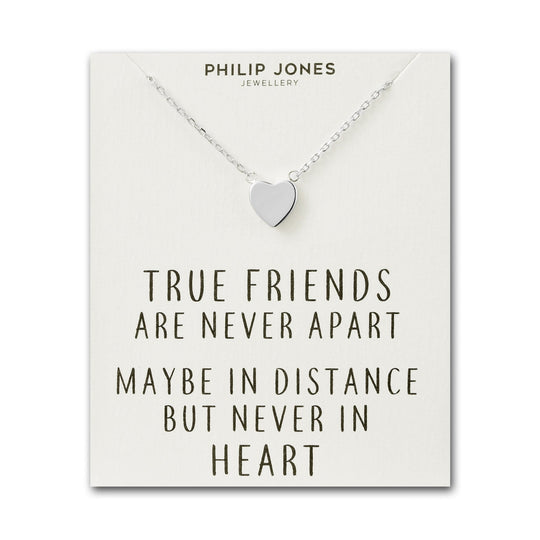 Silver Plated Heart Necklace with Quote Card - Philip Jones Jewellery