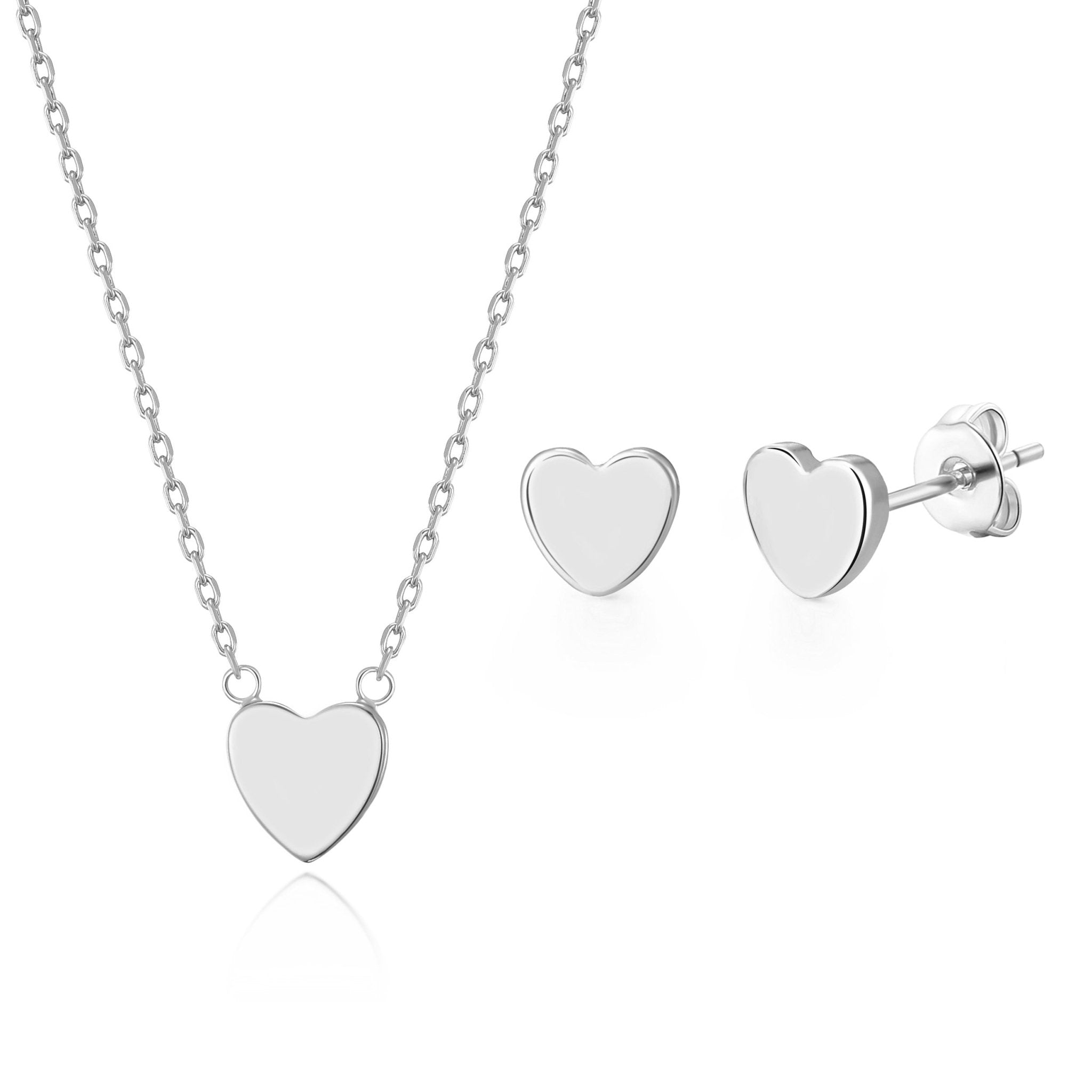 Silver Plated Heart Set - Philip Jones Jewellery