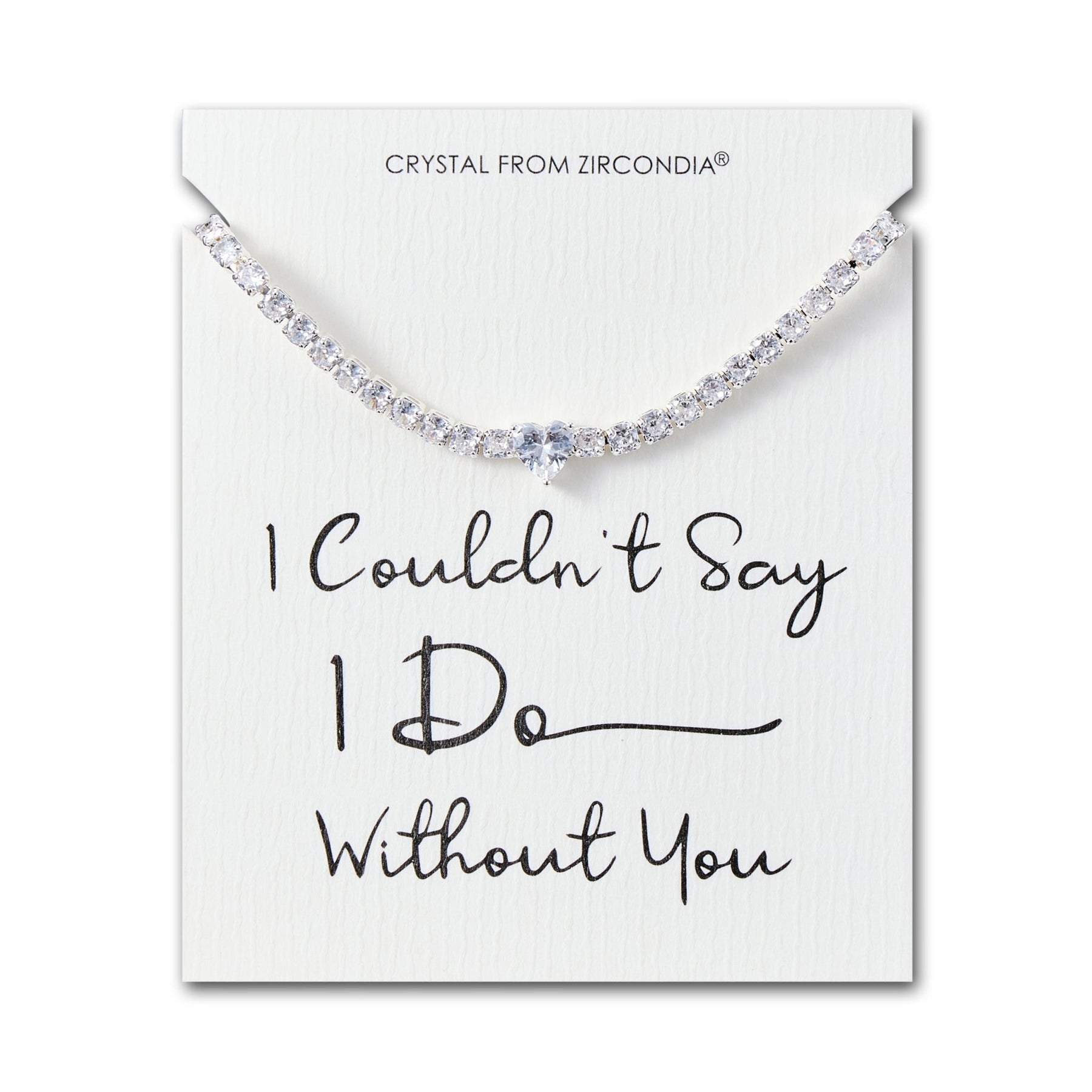 Philip Jones Wedding Jewellery For Women 4 silver plated i couldnt say i do without you heart solitaire bracelet with zircondia crystals 115628