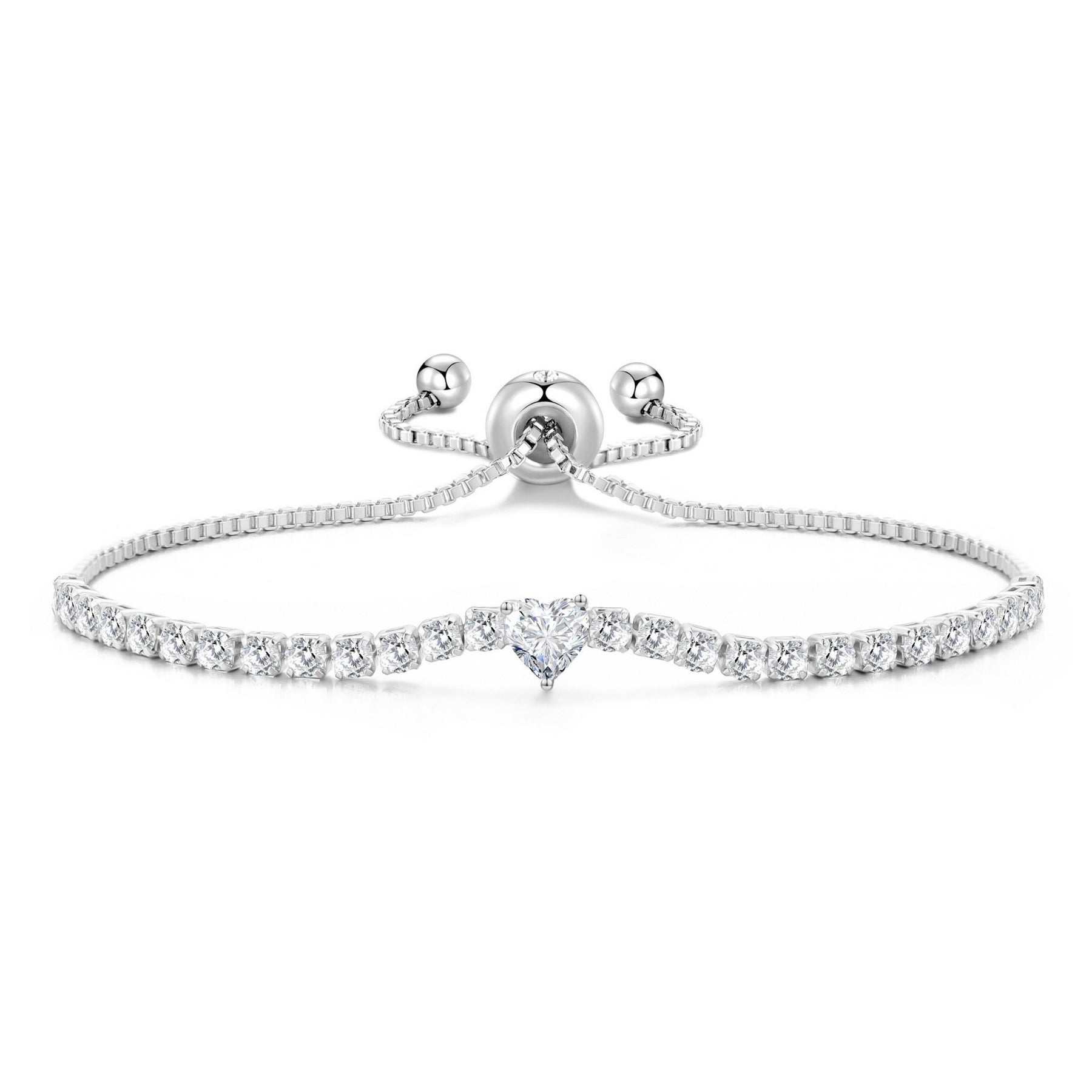 Philip Jones Silver Bracelets for Women Collection 2 silver plated i couldnt say i do without you heart solitaire bracelet with zircondia crystals 998171