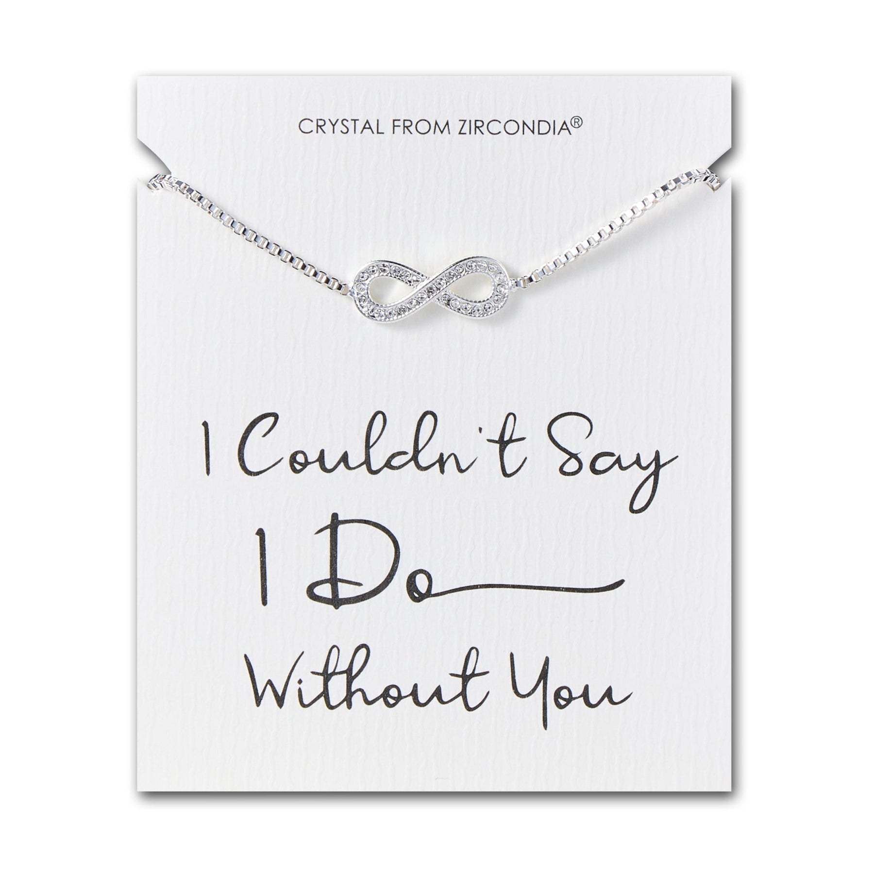 Philip Jones Wedding Jewellery For Women 7 silver plated i couldnt say i do without you infinity friendship bracelet with zircondia crystals 299332
