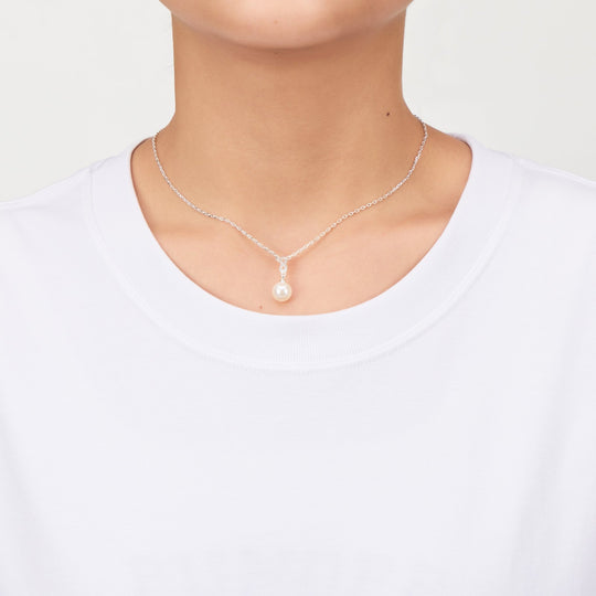 Silver Plated I Couldn't Say I Do Without You Infinity Pearl Drop Set with Zircondia® Crystals - Philip Jones Jewellery