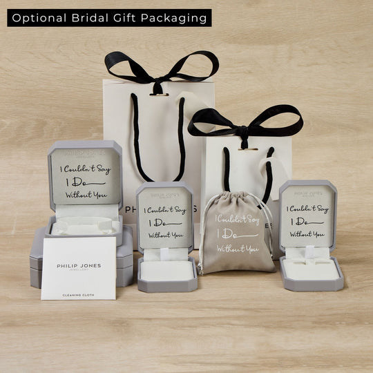 Silver Plated Infinity Pearl Drop Bridal Set Created with Zircondia® Crystals - Philip Jones Jewellery