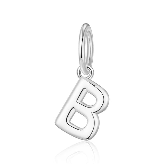 Silver Plated Initial Necklace Charms Lifestyle Images by Philip Jones