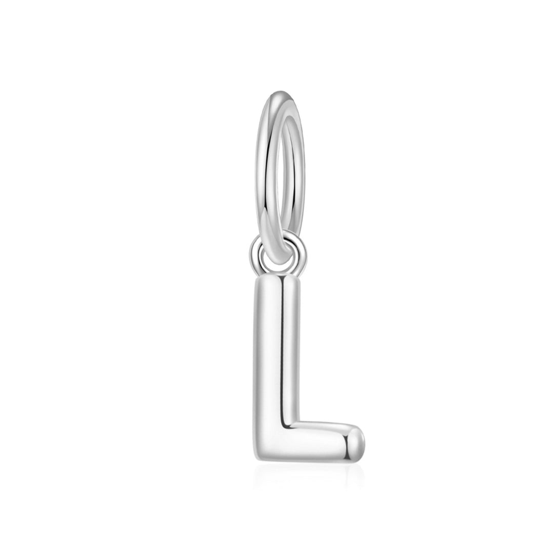 Silver Plated Initial Necklace Charms Lifestyle Images by Philip Jones