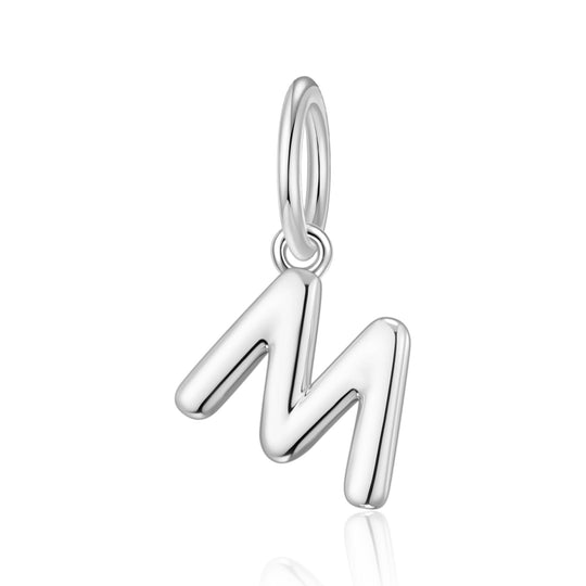 Silver Plated Initial Necklace Charms Lifestyle Images by Philip Jones