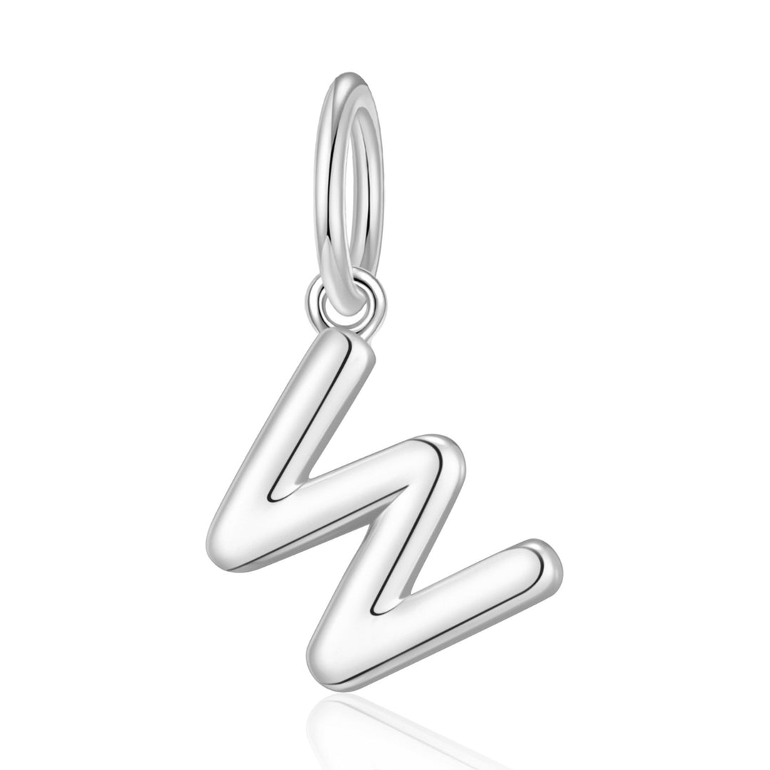 Silver Plated Initial Necklace Charms Lifestyle Images by Philip Jones