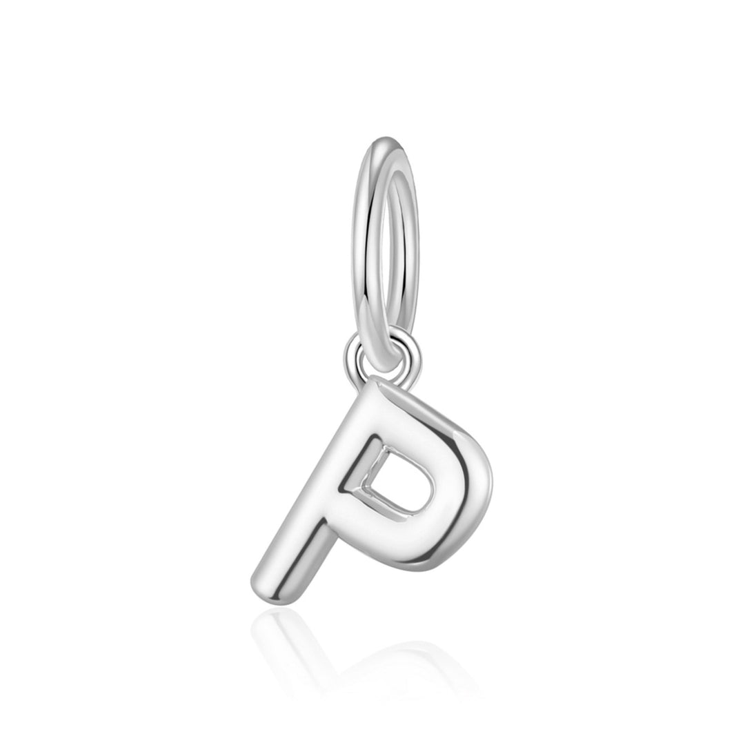 Silver Plated Initial Necklace Charms Lifestyle Images by Philip Jones