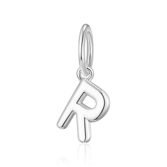 Silver Plated Initial Necklace Charms Lifestyle Images by Philip Jones
