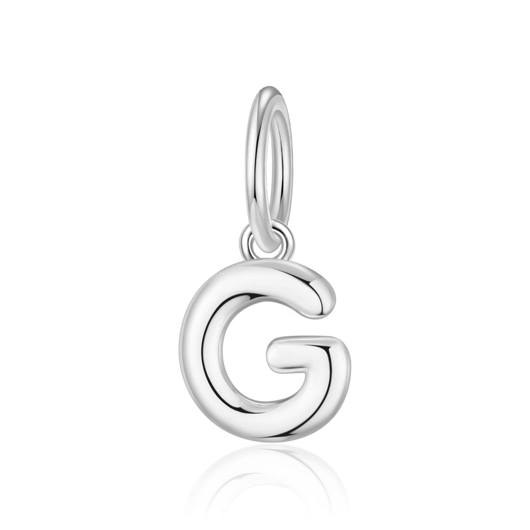 Silver Plated Initial Necklace Charms Lifestyle Images by Philip Jones