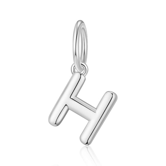 Silver Plated Initial Necklace Charms Lifestyle Images by Philip Jones