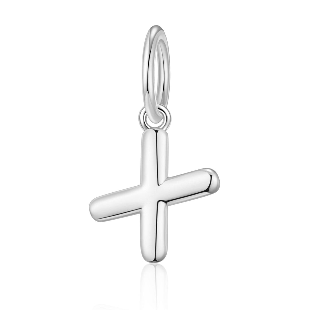 Silver Plated Initial Necklace Charms Lifestyle Images by Philip Jones