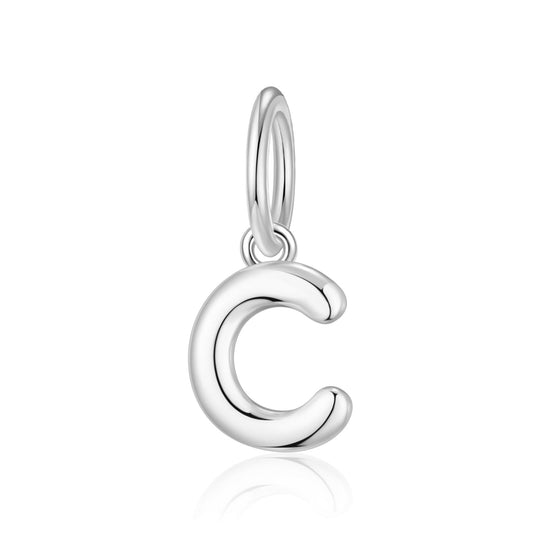 Silver Plated Initial Necklace Charms Lifestyle Images by Philip Jones