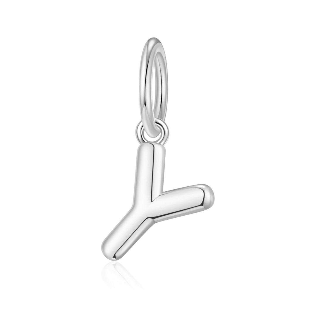 Silver Plated Initial Necklace Charms Lifestyle Images by Philip Jones