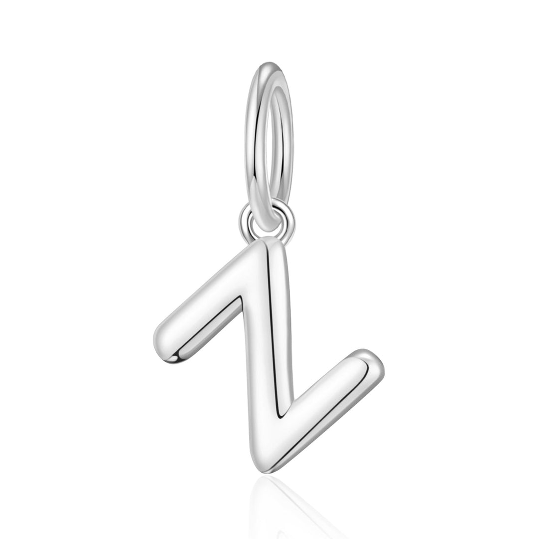Silver Plated Initial Necklace Charms Lifestyle Images by Philip Jones