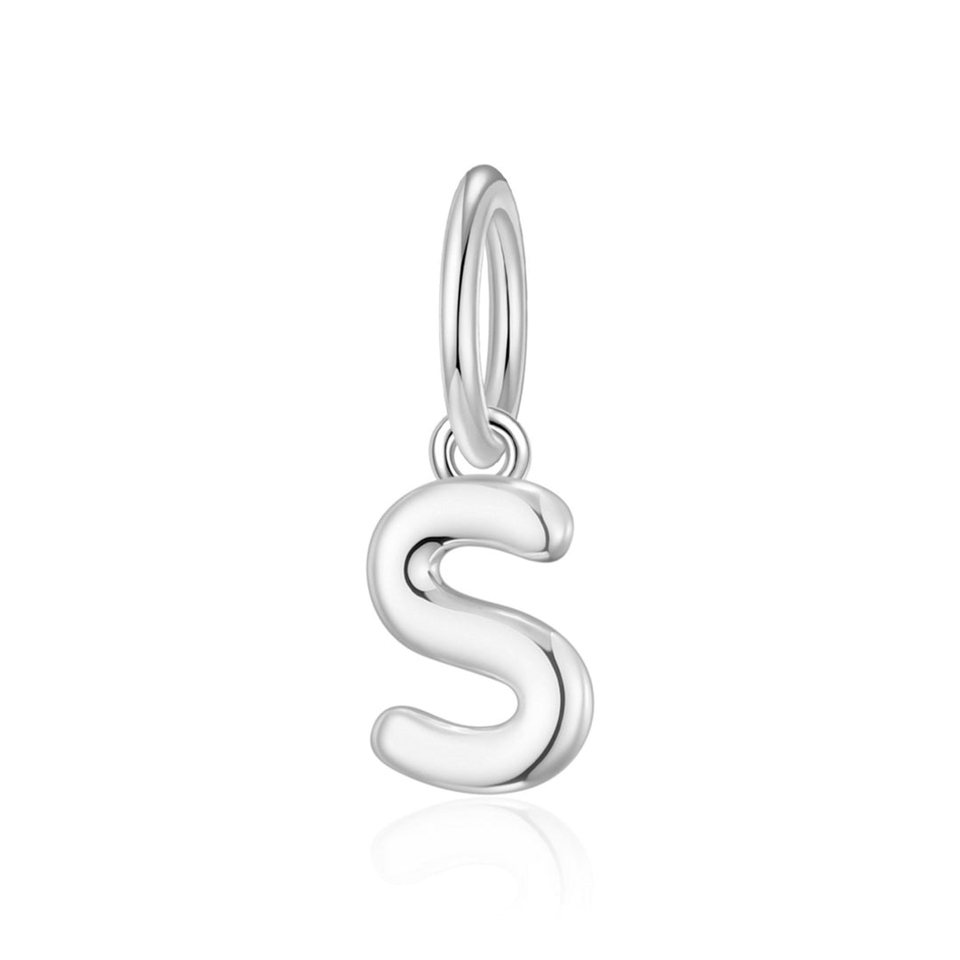 Silver Plated Initial Necklace Charms Lifestyle Images by Philip Jones