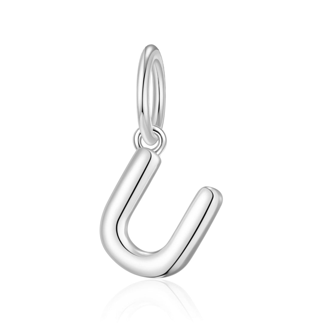 Silver Plated Initial Necklace Charms Lifestyle Images by Philip Jones