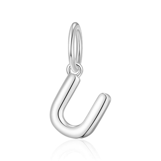 Silver Plated Initial Necklace Charms Lifestyle Images by Philip Jones