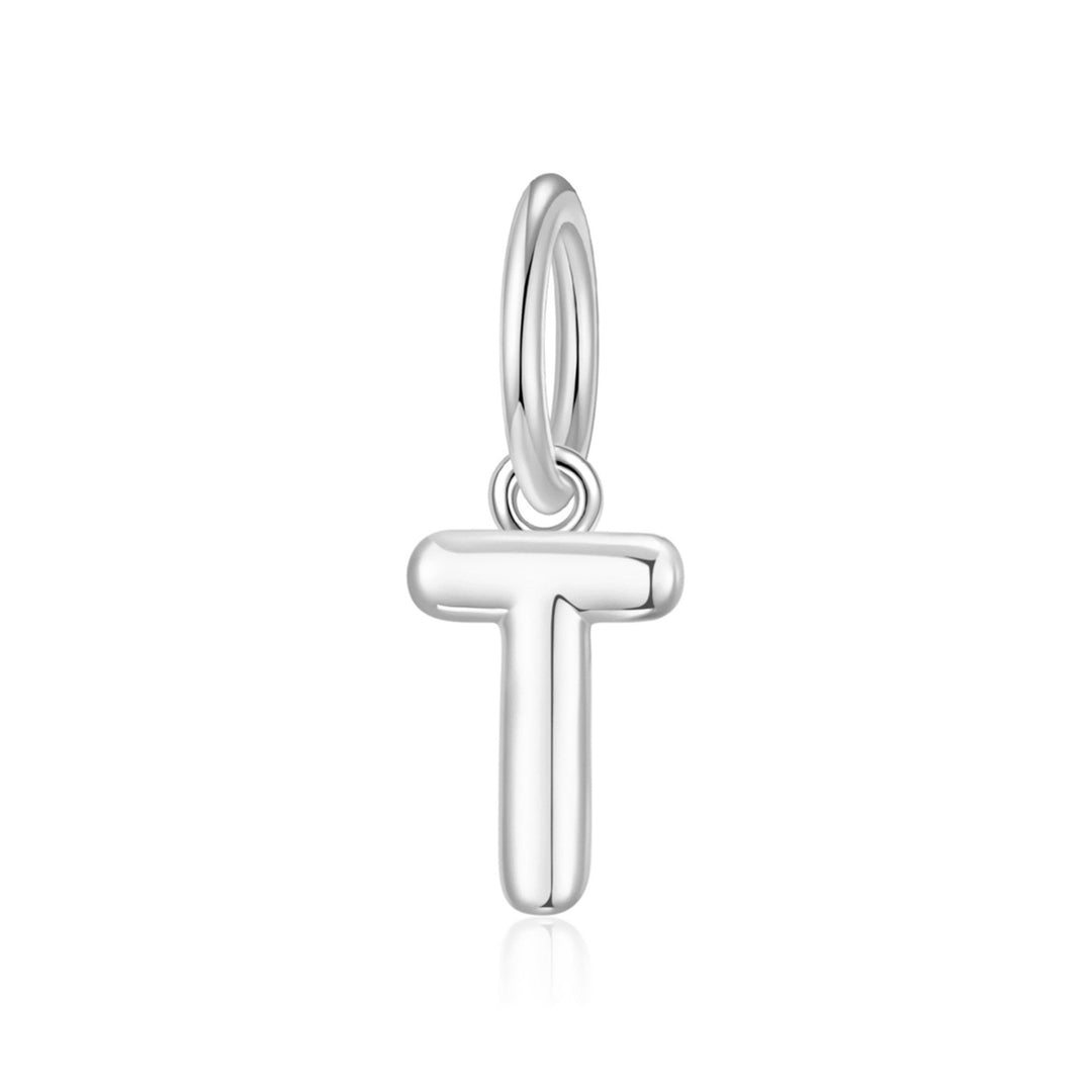 Silver Plated Initial Necklace Charms Lifestyle Images by Philip Jones