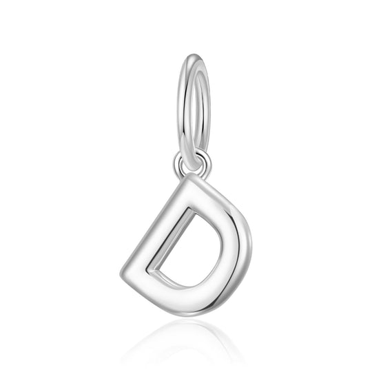Silver Plated Initial Necklace Charms Lifestyle Images by Philip Jones