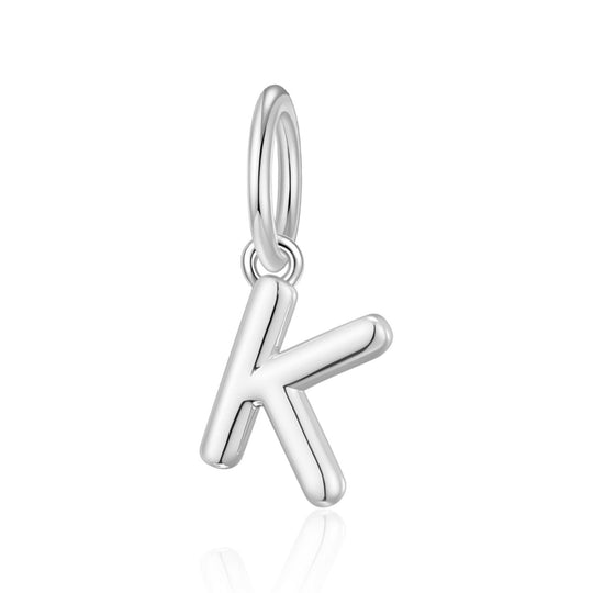 Silver Plated Initial Necklace Charms Lifestyle Images by Philip Jones
