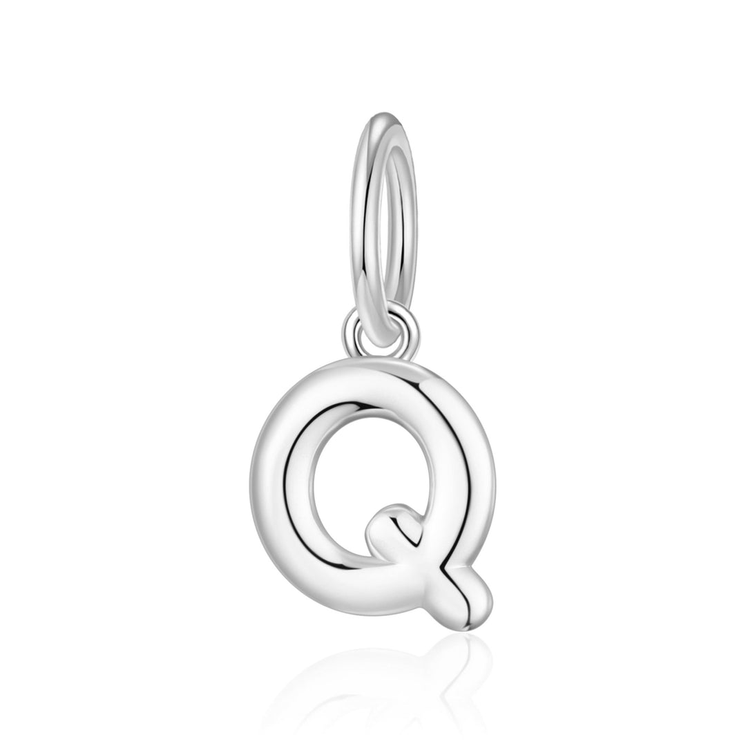 Silver Plated Initial Necklace Charms Lifestyle Images by Philip Jones