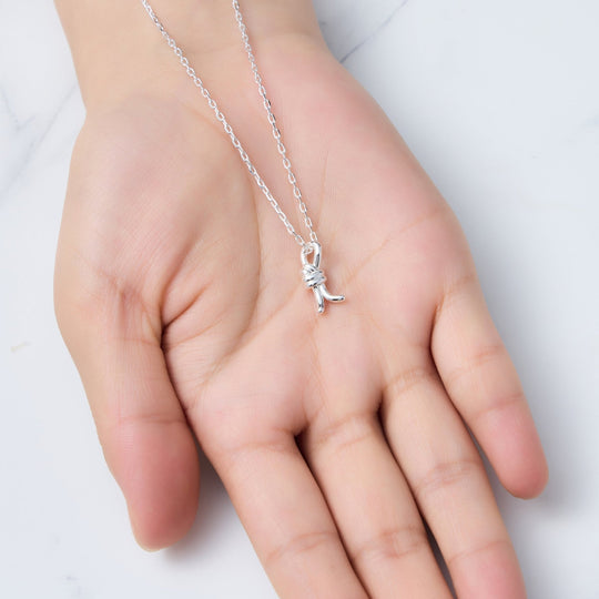 Silver Plated Knot Necklace - Philip Jones Jewellery