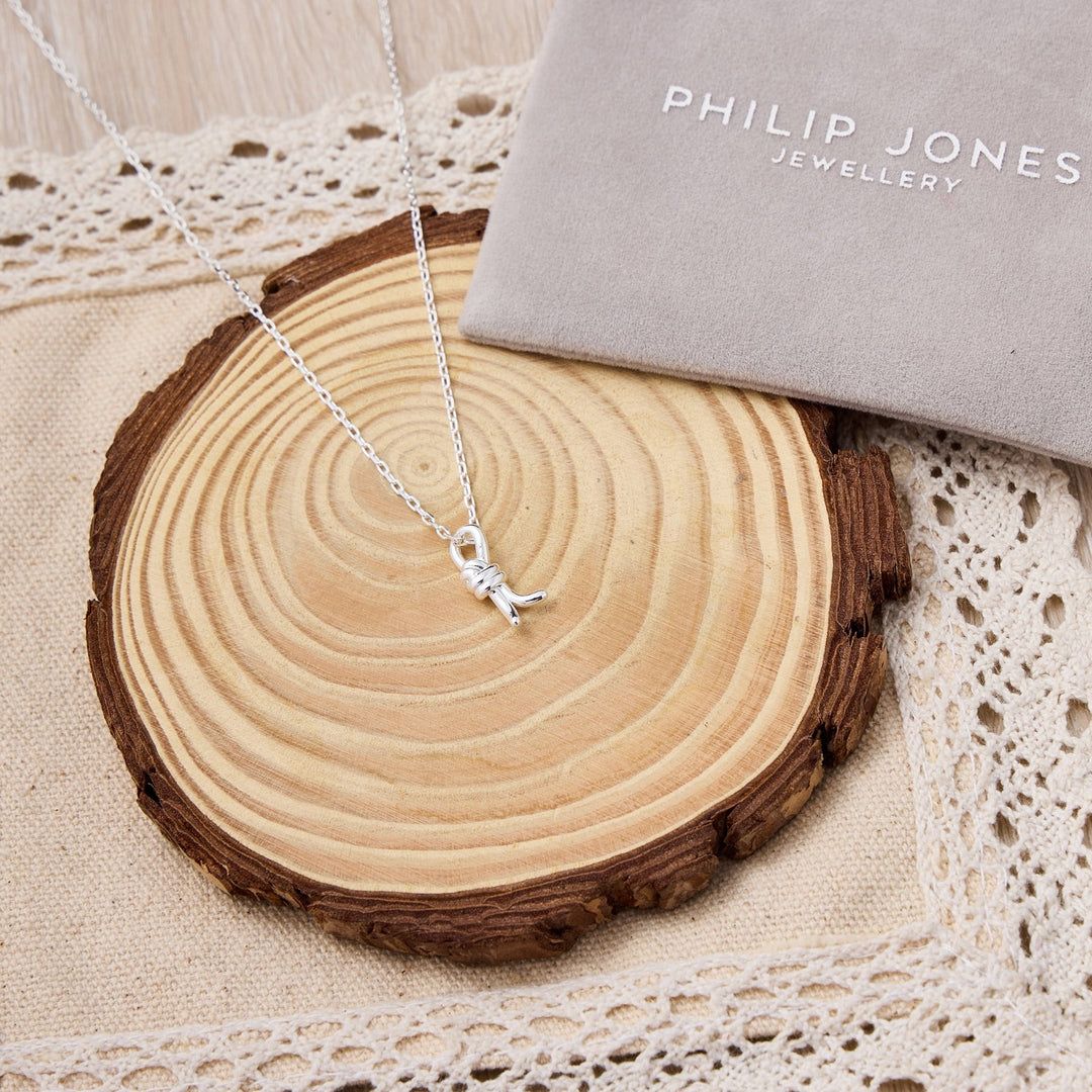 Silver Plated Knot Necklace - Philip Jones Jewellery