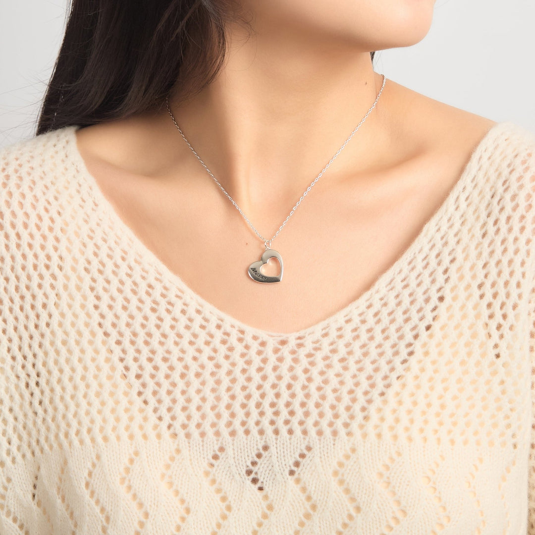 Silver Plated Mother and Daughter Necklace Set with Quote Card - Philip Jones Jewellery