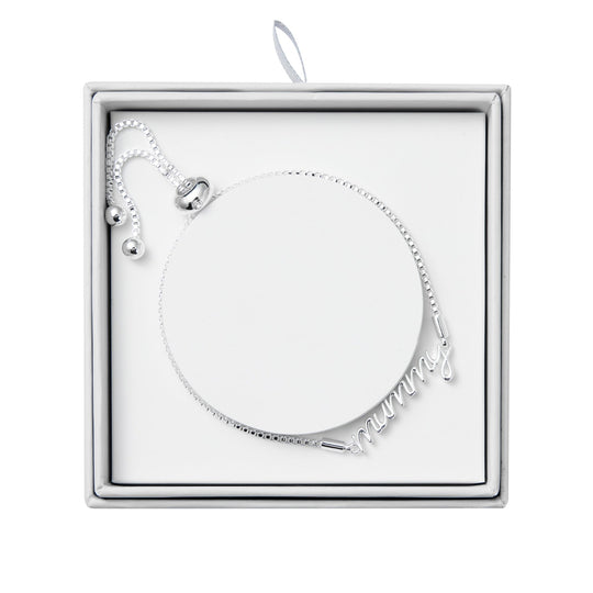 Silver Plated Mummy Bracelet Created with Zircondia® Crystals with Gift Box - Philip Jones Jewellery