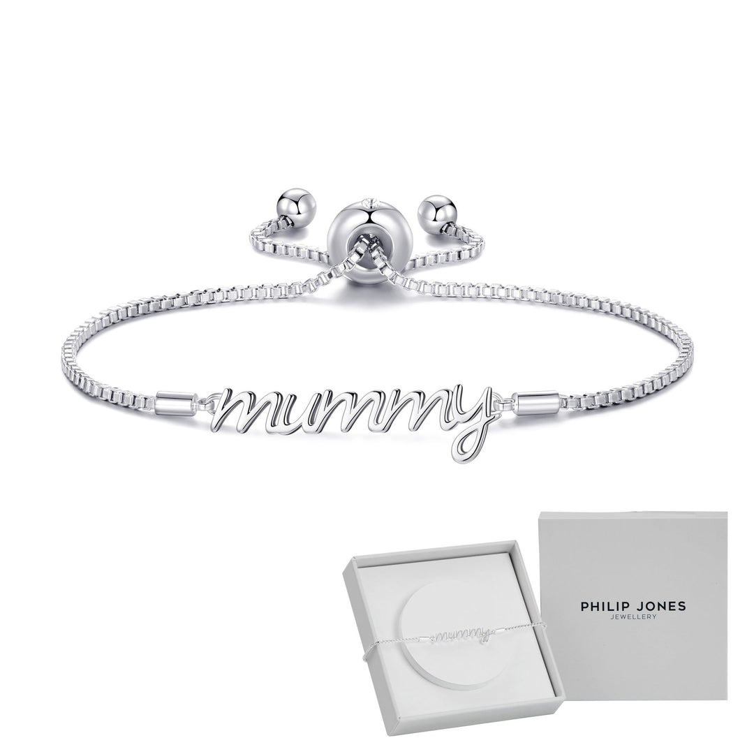 Silver Plated Mummy Bracelet Created with Zircondia® Crystals with Gift Box