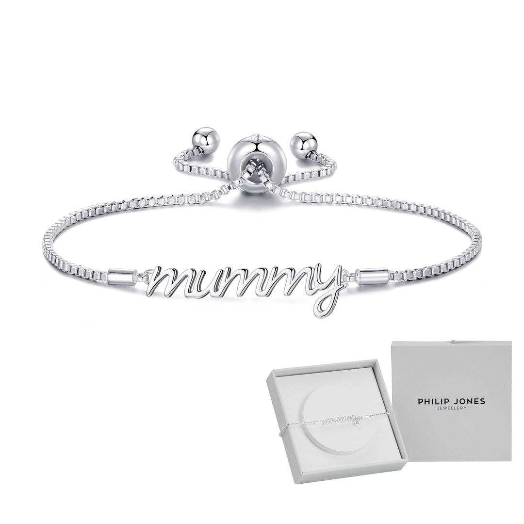 Silver Plated Mummy Bracelet Created with Zircondia® Crystals with Gift Box