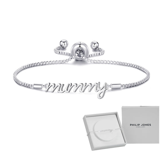 Silver Plated Mummy Bracelet Created with Zircondia® Crystals with Gift Box