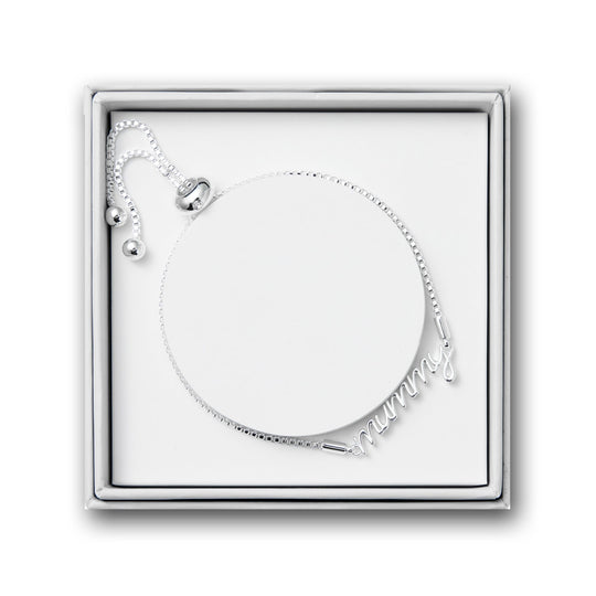 Silver Plated Mummy Bracelet Created with Zircondia® Crystals with Gift Box - Philip Jones Jewellery