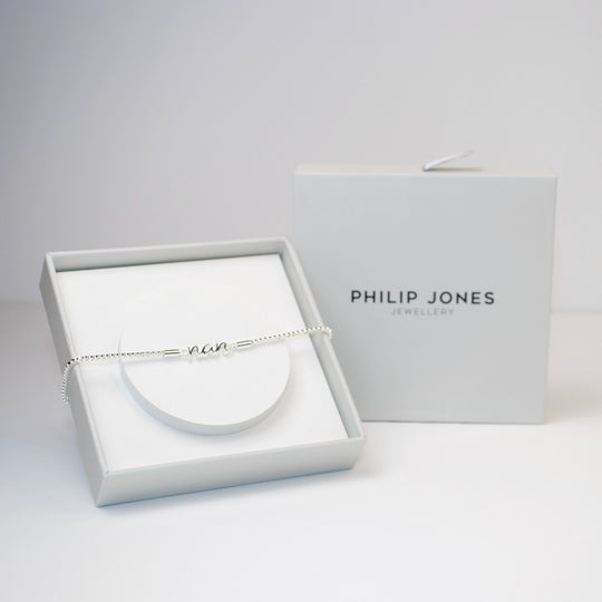 Silver Plated Nan Bracelet Created with Zircondia® Crystals with Gift Box - Philip Jones Jewellery