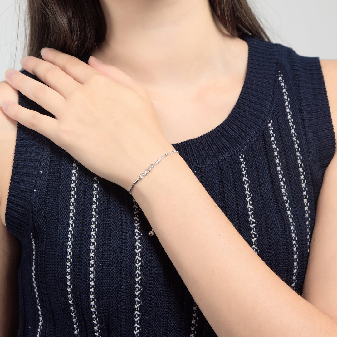 Silver Plated Nan Bracelet Created with Zircondia® Crystals