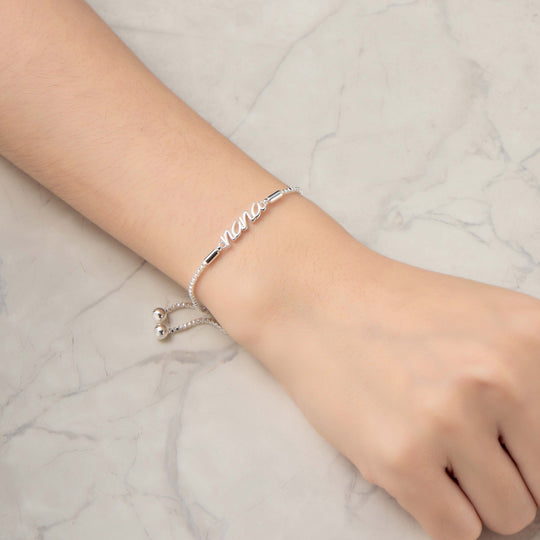 Silver Plated Nana Bracelet Created with Zircondia® Crystals - Philip Jones Jewellery