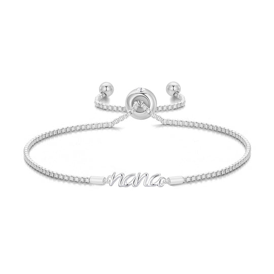 Silver Plated Nana Bracelet Created with Zircondia® Crystals - Philip Jones Jewellery