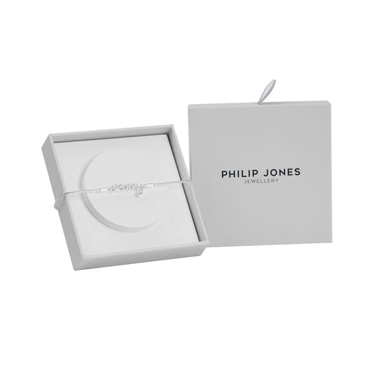Silver Plated Nanny Bracelet Created with Zircondia® Crystals with Gift Box - Philip Jones Jewellery