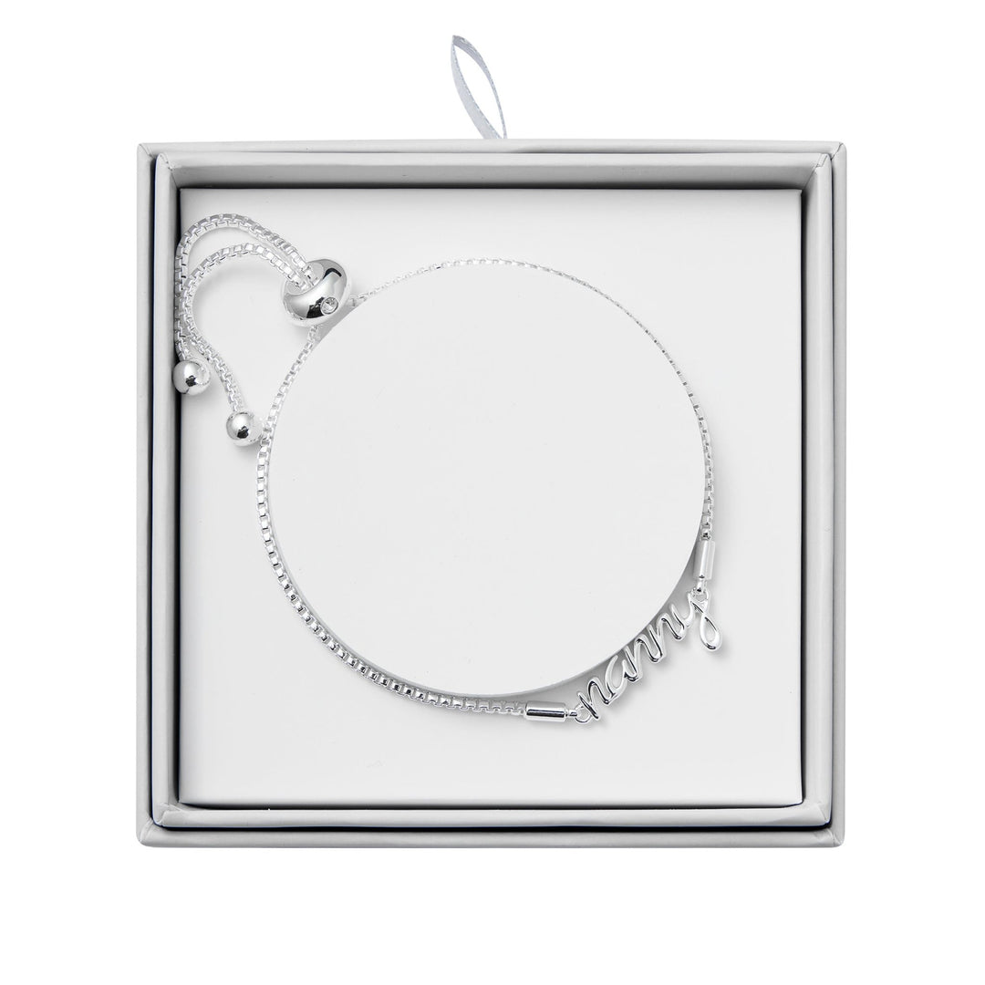 Silver Plated Nanny Bracelet Created with Zircondia® Crystals with Gift Box - Philip Jones Jewellery