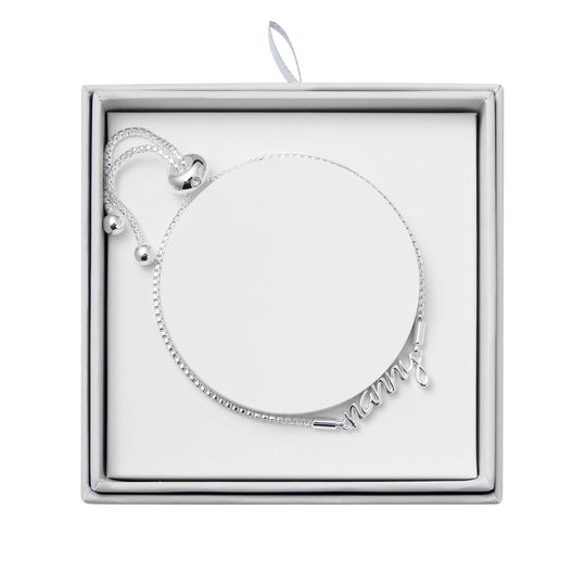 Silver Plated Nanny Bracelet Created with Zircondia® Crystals with Gift Box - Philip Jones Jewellery