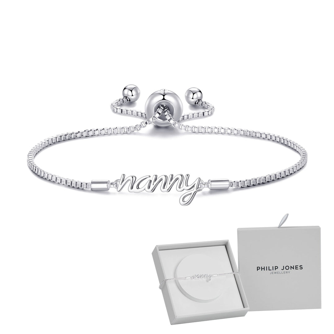 Silver Plated Nanny Bracelet Created with Zircondia® Crystals with Gift Box - Philip Jones Jewellery