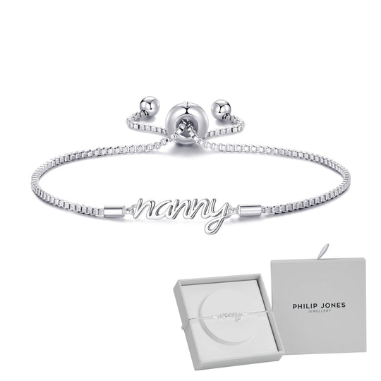 Silver Plated Nanny Bracelet Created with Zircondia® Crystals with Gift Box - Philip Jones Jewellery