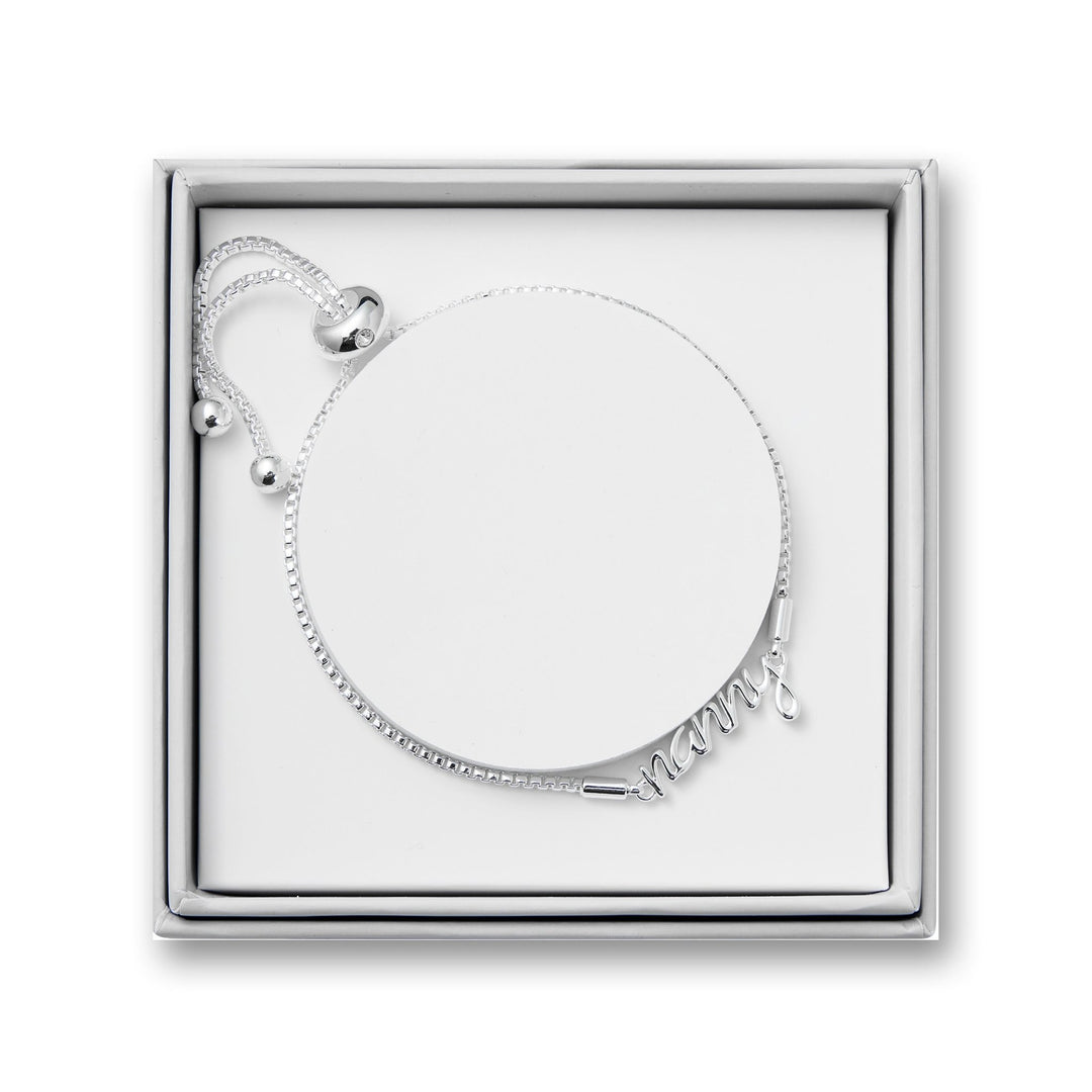 Silver Plated Nanny Bracelet Created with Zircondia® Crystals with Gift Box - Philip Jones Jewellery