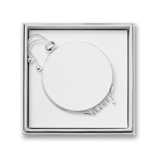 Silver Plated Nanny Bracelet Created with Zircondia® Crystals with Gift Box - Philip Jones Jewellery
