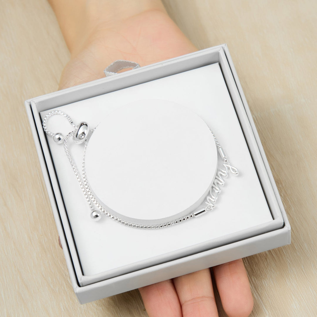 Silver Plated Nanny Bracelet Created with Zircondia® Crystals with Gift Box - Philip Jones Jewellery