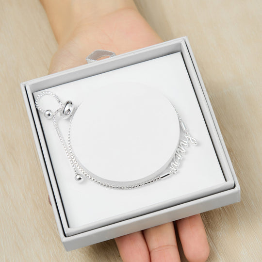 Silver Plated Nanny Bracelet Created with Zircondia® Crystals with Gift Box - Philip Jones Jewellery