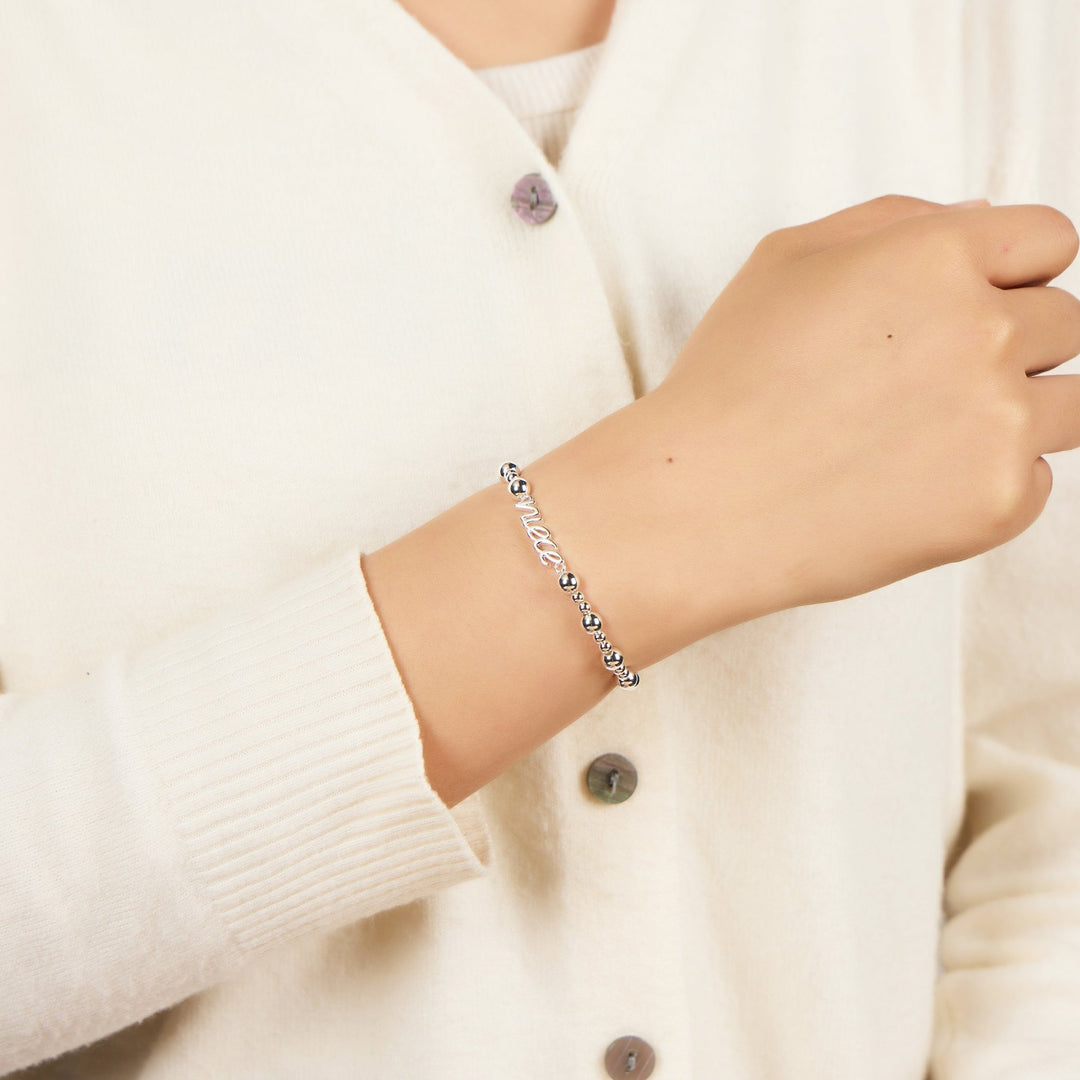 Silver Plated Niece Beaded Stretch Bracelet - Philip Jones Jewellery